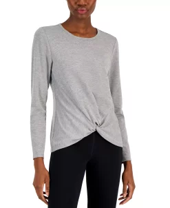 ID Ideology Women's Long-Sleeve Twist-Front Top, Created For Macys 9 ID Ideology Women's Long-Sleeve Twist-Front Top, Created For Macys -Anne Klein Sales Store 22923000 fpx