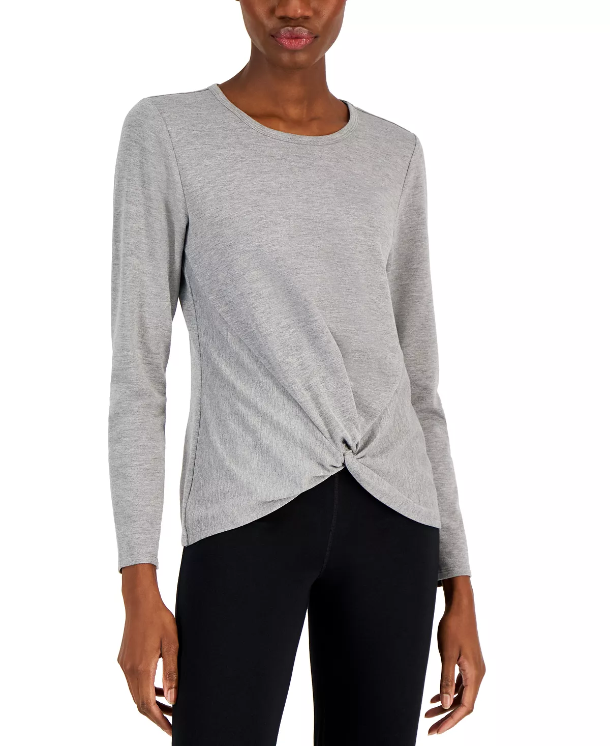 ID Ideology Women's Long-Sleeve Twist-Front Top, Created For Macys 5 ID Ideology Women's Long-Sleeve Twist-Front Top, Created For Macys - Image 5