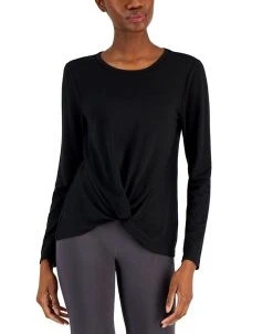 ID Ideology Women's Long-Sleeve Twist-Front Top, Created For Macys
