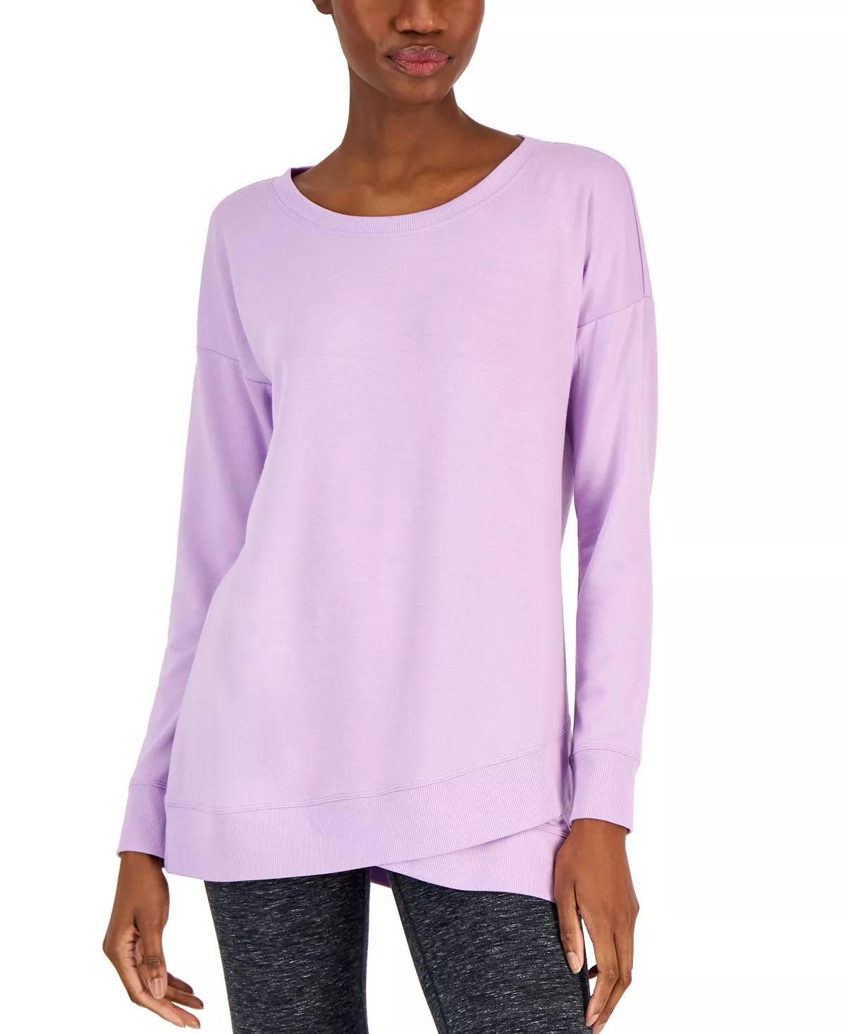 ID Ideology Women's French Terry Tulip-Hem Sweatshirt, Created For Macy's 1 ID Ideology Women's French Terry Tulip-Hem Sweatshirt, Created For Macy's