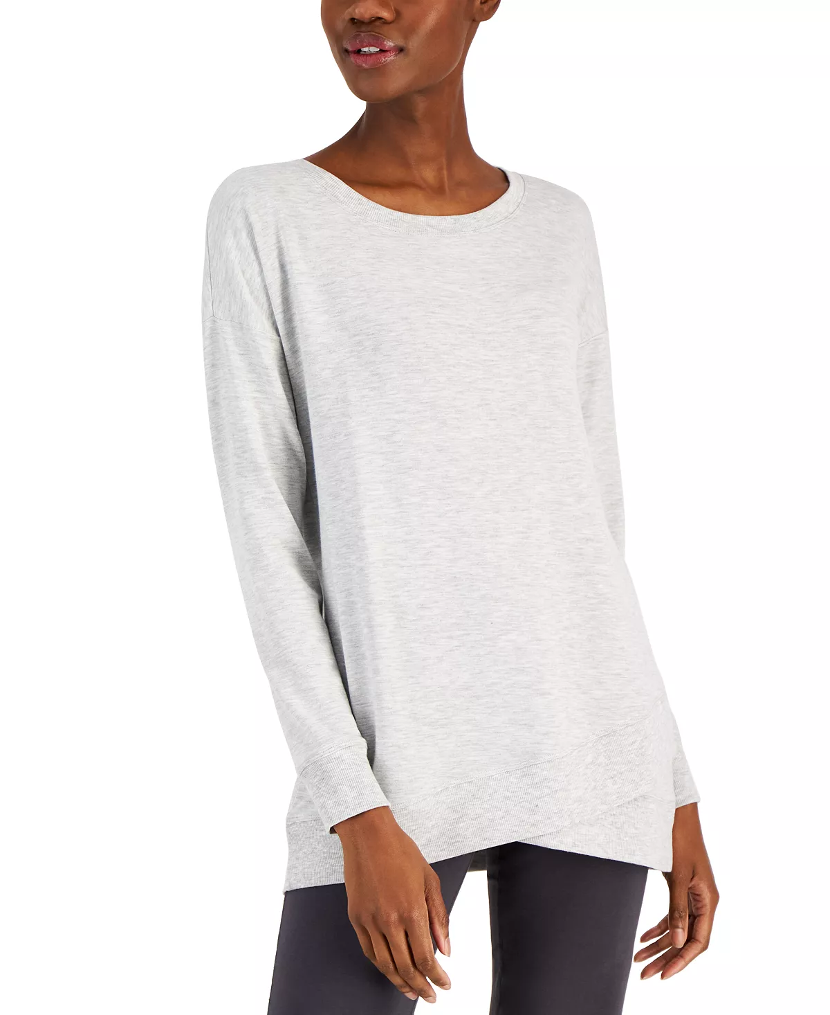 ID Ideology Women's French Terry Tulip-Hem Sweatshirt, Created For Macy's 4 ID Ideology Women's French Terry Tulip-Hem Sweatshirt, Created For Macy's - Image 4