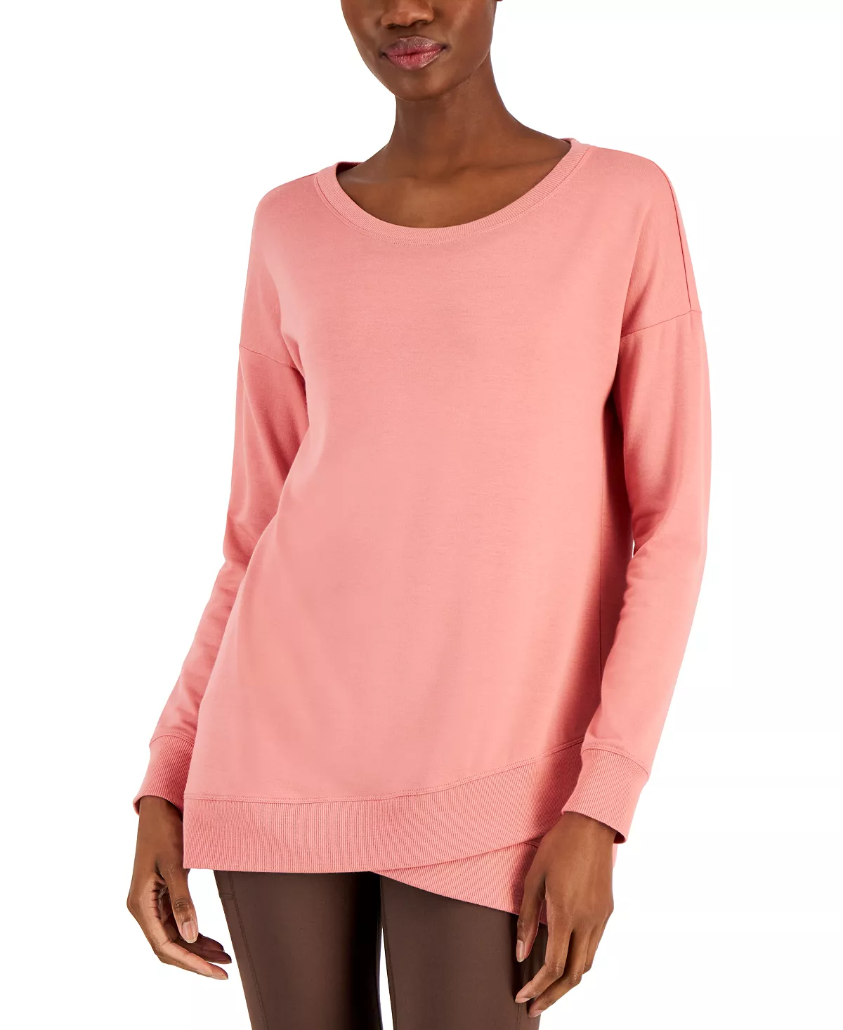 ID Ideology Women's French Terry Tulip-Hem Sweatshirt, Created For Macy's 6 ID Ideology Women's French Terry Tulip-Hem Sweatshirt, Created For Macy's - Image 6