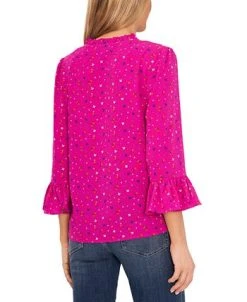 CeCe Women's Floral-Print Ruffled 3/4-Sleeve Blouse 8 CeCe Women's Floral-Print Ruffled 3/4-Sleeve Blouse -Anne Klein Sales Store 22927310 fpx