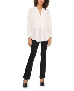 Vince Camuto Women's Drop Shoulder Blouse With Pin Tucks -Anne Klein Sales Store 22942960 fpx