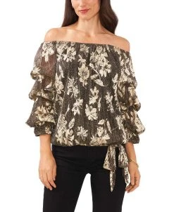 Vince Camuto Women's Off The Shoulder Bubble Sleeve Blouse