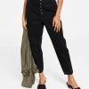 Bar III Women's Button Fly High Rise Tapered Pants, Created For Macy's