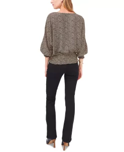 Vince Camuto Printed Smocked-Hem Peasant Top -Anne Klein Sales Store 22947816 fpx