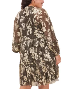 Vince Camuto Plus Size V-Neck Metallic Pullover Dress -Anne Klein Sales Store 22947971 fpx