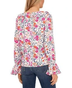 CeCe Women's Ruffled Floral-Print Bell-Sleeve Top 6 CeCe Women's Ruffled Floral-Print Bell-Sleeve Top -Anne Klein Sales Store 22948128 fpx