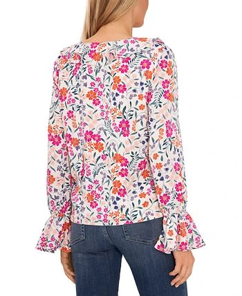 CeCe Women's Ruffled Floral-Print Bell-Sleeve Top 2 CeCe Women's Ruffled Floral-Print Bell-Sleeve Top - Image 2