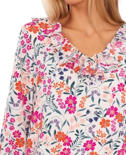 CeCe Women's Ruffled Floral-Print Bell-Sleeve Top 7 CeCe Women's Ruffled Floral-Print Bell-Sleeve Top -Anne Klein Sales Store 22948129 fpx