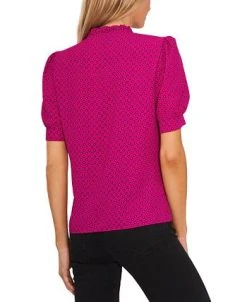 CeCe Women's Polka Dot Tie-Neck Puff-Sleeve Top -Anne Klein Sales Store 22948152 fpx