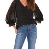 Vince Camuto Women's V-neck Blouse With Balloon Sleeves