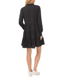 CeCe Women's Printed Collared Button-Up Tiered Dress -Anne Klein Sales Store 22965691 fpx
