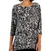 JM Collection Women's Leaf Adventures Jacquard 3/4-Sleeve Tunic, Created For Macy's
