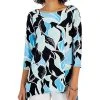 JM Collection Women's Petal Dreaming Jacquard 3/4-Sleeve Tunic, Created For Macy's