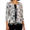 JM Collection Women's Jazz Wallpaper 3/4-Sleeve Top, Created For Macy's