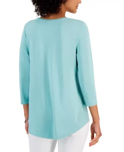 JM Collection 3/4-Sleeve Solid Tunic Top, Created For Macy's -Anne Klein Sales Store 22968113 fpx