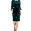 Connected Women's Velvet 3/4-Sleeve Sheath Dress
