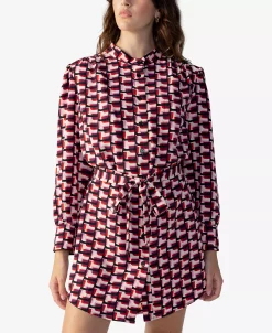 Sanctuary Women's Geo-Print Belted Mini Shirt Dress -Anne Klein Sales Store 22978834 fpx