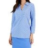 Charter Club Women's Foulard Pleated Polo Top, Created For Macy's