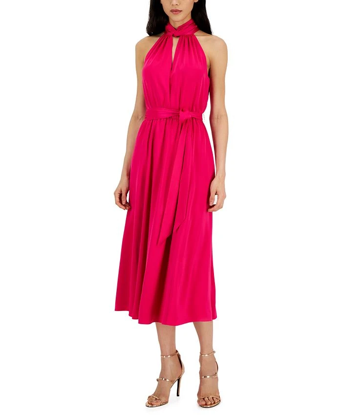 Anne Klein Women's Twist-Neck Sleeveless Midi Dress 1 Anne Klein Women's Twist-Neck Sleeveless Midi Dress