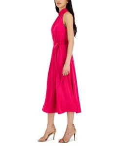 Anne Klein Women's Twist-Neck Sleeveless Midi Dress 8 Anne Klein Women's Twist-Neck Sleeveless Midi Dress -Anne Klein Sales Store 22979942 fpx