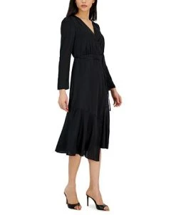 INC International Concepts Women's V-Neck Faux-Wrap Dress, Created For Macy's -Anne Klein Sales Store 22980340 fpx