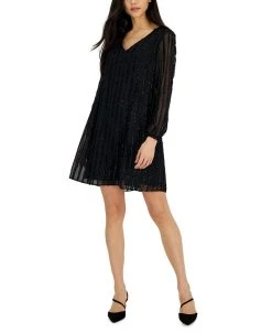INC International Concepts Women's Long-Sleeve Shift Dress, Created For Macy's