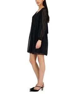 INC International Concepts Women's Long-Sleeve Shift Dress, Created For Macy's -Anne Klein Sales Store 22980399 fpx