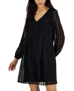 INC International Concepts Women's Long-Sleeve Shift Dress, Created For Macy's -Anne Klein Sales Store 22980400 fpx