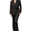 Sam Edelman Women's Lyra Belted Notched-Collar Satin Blazer