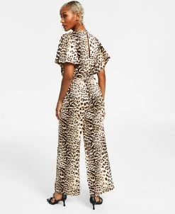 INC International Concepts Women's Animal-Print Flutter-Sleeve Jumpsuit, Created For Macy's -Anne Klein Sales Store 22981677 fpx