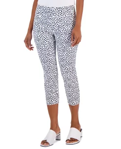 Alfani Essential Printed Capri Pull-On With Tummy-Control, Created For Macy's