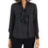 Anne Klein Women's Printed Tie-Neck Long-Sleeve Top