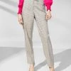 Anne Klein Women's Extended-Tab Straight-Leg Plaid Pants