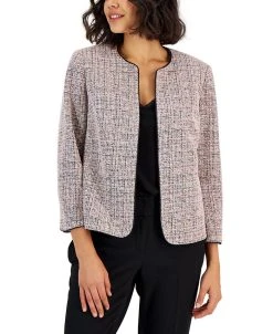Anne Klein Women's Stretch Jacquard Tweed Cardigan Jacket