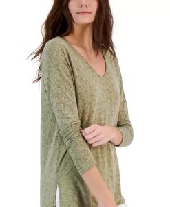 INC International Concepts Women's Burnout Long-Sleeve Tunic, Created For Macy's -Anne Klein Sales Store 22986891 fpx