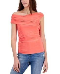 INC International Concepts Women's Ruched One-Shoulder Top, Created For Macy's