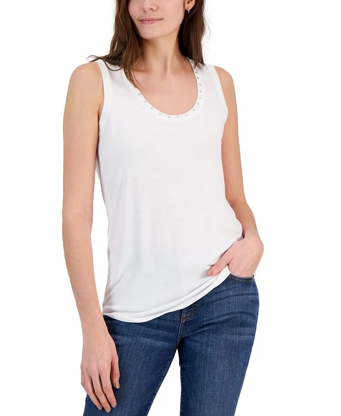 INC International Concepts Women's Embellished Scoop-Neck Tank Top, Created For Macy's 1 INC International Concepts Women's Embellished Scoop-Neck Tank Top, Created For Macy's
