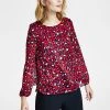 Anne Klein Women's Leopard-Print Double-Layer Blouse
