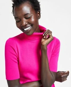 Anne Klein Women's Half-Sleeve Turtleneck Top -Anne Klein Sales Store 22988802 fpx