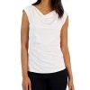 Anne Klein Women's Cap-Sleeve Cowlneck Blouse