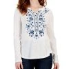 Style & Co Women's Cotton Embroidered Shirt, Created For Macy's