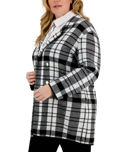 Kasper Plus Size Edge To Edge Notched-Collar Cardigan Jacket -Anne Klein Sales Store 22998915 fpx