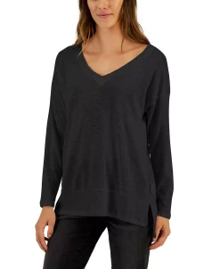 Style & Co Women's V-Neck Snit Top, Created For Macy's 5 Style & Co Women's V-Neck Snit Top, Created For Macy's -Anne Klein Sales Store 23018810 fpx