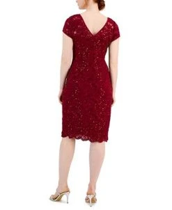 Connected Women's Embellished Lace Short-Sleeve Dress 6 Connected Women's Embellished Lace Short-Sleeve Dress -Anne Klein Sales Store 23019044 fpx
