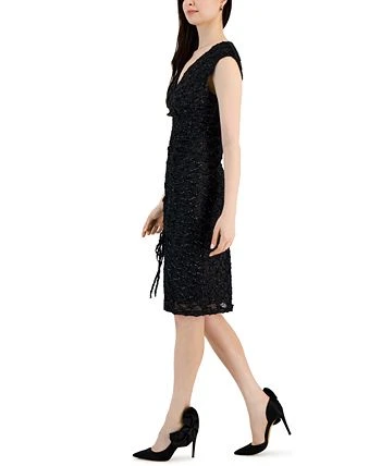 Connected Women's Metallic Cinched Side-Slit Dress 3 Connected Women's Metallic Cinched Side-Slit Dress - Image 3