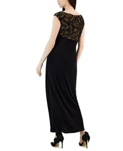 Connected Women's Soutache Lace Cap-Sleeve Faux-Wrap Gown -Anne Klein Sales Store 23019103 fpx
