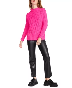 Steve Madden Women's Olive Cable-Knit Pullover Sweater -Anne Klein Sales Store 23022019 fpx